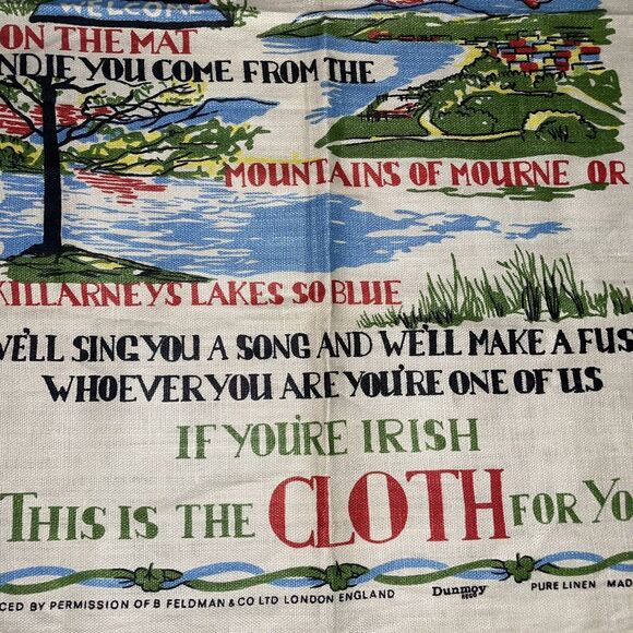 Irish Linen Wall Art Tapestry Cloth Made in Ireland 29x20” - Picture 2 of 6